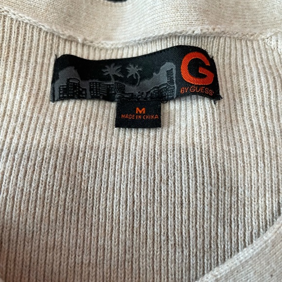 G by Guess Sweater with Zippered Shoulders and Suede Shoulder Pads - Picture 6 of 6